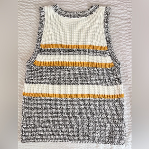 LUCKY BRAND Mustard Colorblock Knit Tank Top/Vest Size Medium - Picture 3 of 10